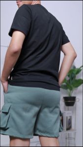 kawage celana cargo pendek boardshot cream gambar