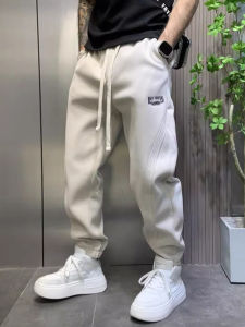 Trendy Mens Sweatpants Autumn Korean Style Slim Fit Cuffed Sports Pants Youth Small Foot Elastic Versatile Casual Trousers