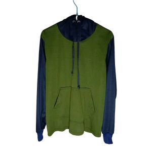 Hoodie Jumper Cowok Cewek Kombinasi Warna Hijau TNI dan Biru Navy Ukuran ALL Size Bahan KH