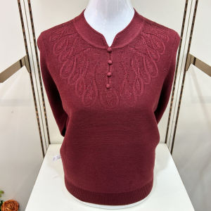 Áo Len Cổ Truyền Thống Trung Quốc Thời Trang Cho Phụ Nữ Trung Niên Và Cao Tuổi Áo Len Cổ Đứng Thường Ngày Chất Liệu Khác