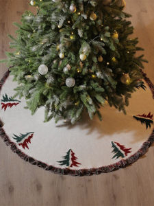 Trang Trí Giáng Sinh Gói 3D Nhung Treo Cây Thông Khăn Quàng Cổ Đáy Cây Nhún Bèo Nhún Ba Màu Khăn Đệm Cây Thông