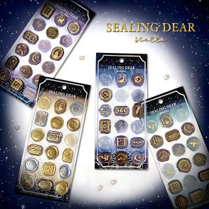 Retro Starry Sky Twilight Crystal PVC Fire Seal Stickers 3D Cartoon Design Envelope Sealing Decorative Paper Crafts