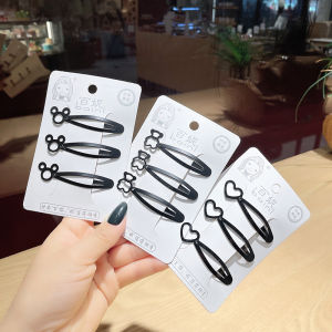 กิ๊บติดผมแบบเรียบง่ายสีดำ สำหรับเด็กผู้หญิง กิ๊บติดผมด้านข้าง สำหรับตกแต่งผม กิ๊บติดผมแบบมีหาง กิ๊บติดผมแบบมีหาง สำหรับเด็กผู้หญิง