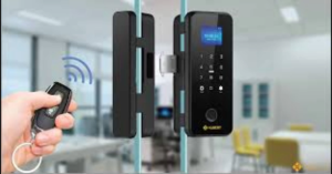 Khóa vân tay cửa kính thông minh Hubert HB CK68 black app ttlock chính hãng công nghệ Đức cao cấp
