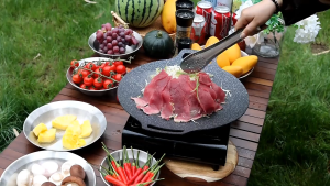 Korean grill pan outdoor portable non-stick frying pan barbecue oven easy to clean aluminum pan smokeless grill pan