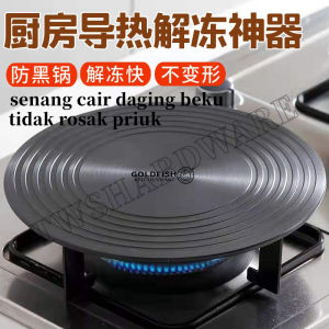 Thaw Frozen Food Meat Fruit Thermal Conductive Sheet Heat Diffuser Plate Round Black Defrost 24/28cm 4mm/6mm thickened Energy Saving Non-Slip Kitchen Heat Conduction Plate For Gas Stove Cooking Household Thermal Non-stick Thawing Papan Alas Periuk Panas