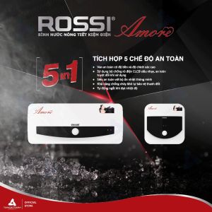 Bình nóng lạnh gián tiếp Rossi Amore Ngang (15/20/30 Lít) - Chính hãng Bảo Hành 7 năm