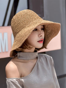 Handmade Crochet Sun Hat for Women Summer Sun Protection Fishing Hat Foldable Beach Hat Ideal for Vacation