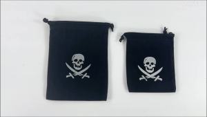 5pcs Halloween Pirate Skull Candy Gift Bags Gold Coin Drawstring Pouch Gift Candy Storage Bag Birthday Halloween Party Supplies