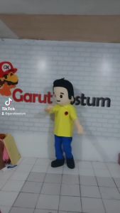 Kostum maskot badut  karakter perusahaan maxim setelan lucu