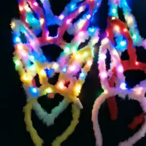 ที่คาดผม มีไฟรูปโบว์ หูกระต่าย ไฟกระพริบได้