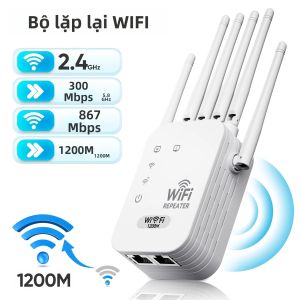 Bộ Tăng Cường Tín Hiệu Wi-Fi 6 Băng Tần Kép 2.4G/5GHz 1200Mbps Với 6 Ăng-ten Bộ Khuếch Đại WiFi Nhỏ Gọn Cho Phạm Vi Phủ Sóng Rộng Tương Thích Với Bộ Định Tuyến Thông Minh