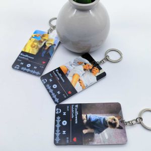 Customized Photo Music Keychain High Quality Black Acrylic Suitable For Birthday Gifts Valentines Day Gifts Christmas Gifts Etc.