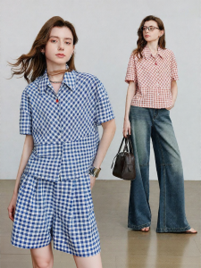 Toyouth | Bộ trang phục áo sơ mi + quần short nữ phong cách hàng hải