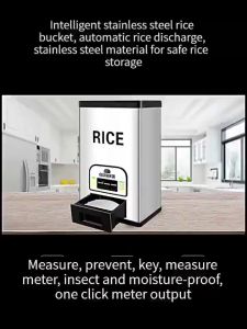 CTTC Rice Storage 25 /20Kilos Rice Household Automatic Rice Dispenser Steel Rice Bucket Cylinder