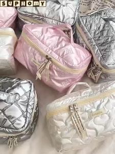 💖SG local stock💖makeup bag cosmetic bag large capacity cosmetic bag multifunctional handbag portable pouch makeup PU material large capacity 化妆包