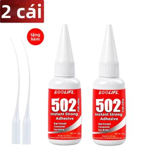LOOLIFL | Keo Dán Siêu Dính 502 Khô Nhanh Chất Kết Dính Cyanoacrylate 20g Độ Bám Dính Mạnh Cho Nhựa Kim Loại Gỗ Thủy Tinh - Dùng Cho Văn Phòng Gia Đình Sửa Chữa Hàng Ngày