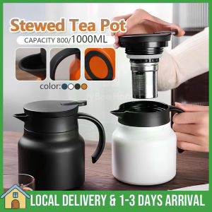 800ML 1000ML 316 Thermos Stainless Steel Thermal Insulation Stewed Teapot Portable Thermos Cup Teapot Tea Brewing Household Large Capacity Office Coffee Pot 茶壶水壶茶壺