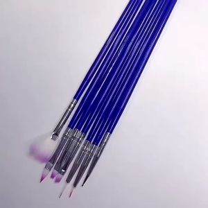 7 pcs/set Kuas Seni Akrilik Ukiran Garis Bunga Nail Art Lukisan Menggambar Garis Liner Brush Dotting Pen Polish Gel UV Manicure Alat