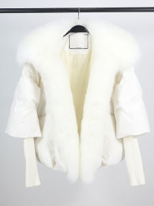 Áo Khoác Lông Vũ Vịt Trắng Cao Cấp Cổ Lông Cáo Thật Dày Dặn Ấm Áp Dành Cho Nữ Phong Cách Đường Phố Thời Thượng Thời Trang Cao Cấp Mùa Đông