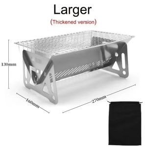 Windproof Triangle BBQ Grill Foldable Disassembly Stainless Steel Stove Portable Outdoor Camping Picnic Barbecue Cooking Tool
