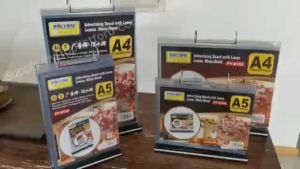 A4/A5 Acrylic Menu Display Transparent Restaurant Menu Display Holder Turning Page Desk Display Card