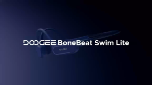 DOOGEE BoneBeat Swim Lite Bone Conduction Swimming Headphones IP68 Waterproof Bluetooth 5.4 Wireless Sports Earphones with 32GB MP3 Storage Open-Ear Design Dual EQ Modes 10H Playback Fast Charge Dual Device Connection