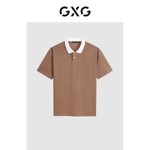 GXG | Double-faced Jacquard Fashionable Versatile Stripe Polo Shirt Short Sleeves