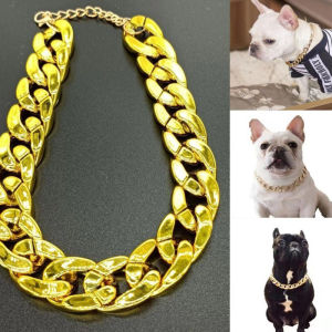 GUOUqna Pet Dog Bully Dây Chuyền Vàng Nhỏ Và Vừa Con Chó Cổ Áo Vật Nuôi Vòng Cổ Trang Sức Pet Cung Cấp Con Chó Vòng Cổ