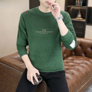 HENGYUANXIANG | Hengyuanxiang Mens Thickened Long Sleeve Hoodie Casual Comfortable Polyester Blend Anti-Wrinkle Fashionable Autumn Winter T-Shirt