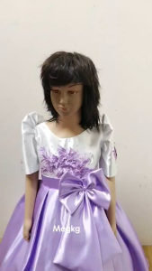 BUWAN NG WIKA Modern Filipiniana ball Gown for Kids 3D Patches- Costume