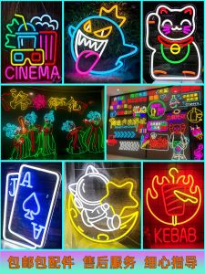 LED Neon Light Signboard Illuminated Advertising Wall Background Decorative Shape Lamp for Bar Popular Check-In Spot
