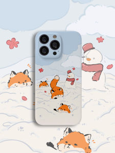 Cute Little Fox Phone Case Winter New Style Snow Carnival Pet Friendly Compatible with iPhone 16 pro Max Apple 14 Fun 13 Huawei Mate 60 Soft Iqoo 15 Redmi