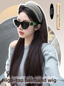 Natural Long Wig with High Crown Integration Hairband