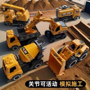 Large Size Children's Construction Site Toy Car Set: Educational Sand Digger Sliding Excavator Kit for Boys Ages 3-6