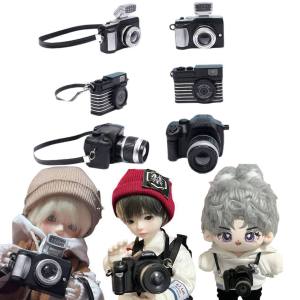 Dollhouse Miniature Digital SLR Camera Dolls House Decoration Accessories Idol Cotton Doll Camera 1/6 1/8 Dress Up Accessories