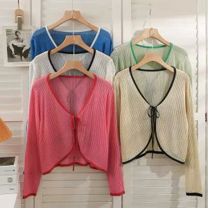 Áo Khoác Len Lưới Dây Buộc Cực Xinh