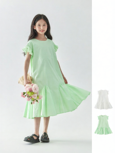 KECHU | New Summer Girls Cotton Ruffled A-line Dress