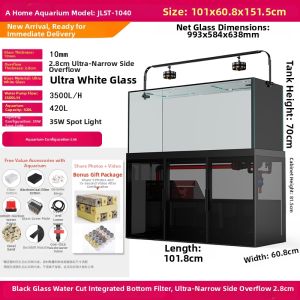 AJIASHUIZU | Ultra-thin Narrow Overflow Super White Glass Aquarium