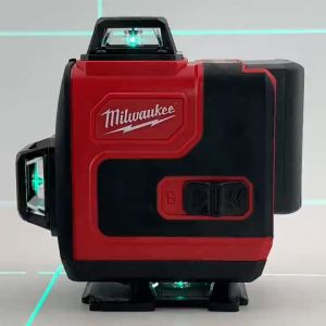 Original Milwaukee ระดับเลเซอร์สีเขียว 16 เส้น 4D Self Leveling 360 แนวนอนและแนวตั้ง Super เลเซอร์ที่มีประสิทธิภาพระดับลําแสง