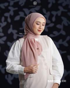 PROMO-NADHEERA N030 HIJAB JILBAB KERUDUNG SEGIEMPAT VOAL POLOS BASIC LASERCUT BERSTEKTURE BY NADHEERA LUXURY - INAYAHHIJAB