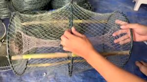 Lờ Cá Cải Tiến Vành Nhựa Kèm 2 Cây Chống