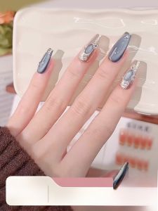 MONLEYTA | Handmade Nail Tips Pure New 2025 Style Autumn Winter Short And Long Nail Art Finished Products Easy Wear And Remove Nail Stickers