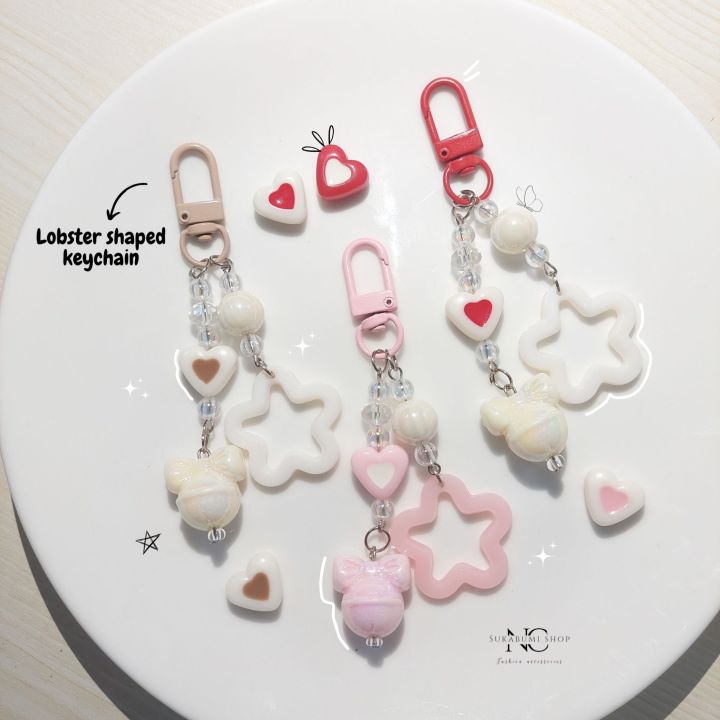 NC Keychain Beads Star Gantungan Kunci ۫ ꣑ৎ Pretty Keychain۫