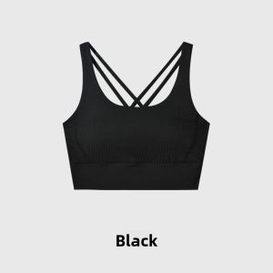 Mooti | Cross Back Yoga Bra with Fixed Pads and Anti-shock Stripes