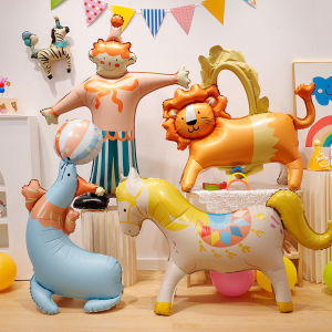 SHIERAI | Cartoon Circus Animal Foil Balloon Childrens Party Decoration