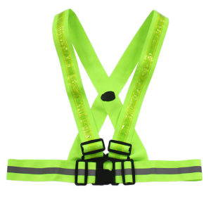 Bright LED Reflective Vest Belt with 3 Light Settings Adjustable Safety Gear for Cycling and Outdoor Activities