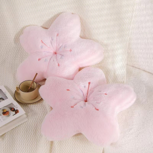 Super Soft Ins Pink Cherry Blossom Flower Pillow Princess Style Pillow for Living Room Adult Cute Niche Gift for Valentines Day