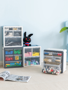 AMU·PIGGY | Partitioned Plastic Drawer Lego Parts Storage Box