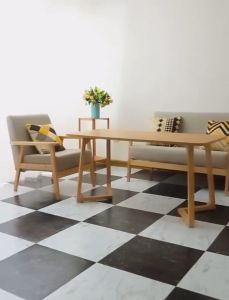 กระเบื้องยางลายหินอ่อน 45.7x45.7CM กระเบื้องยาง กระเบื้องยางกาวในตัว ปูพื้นห้องนอน พื้นPVC ยางกระเบื้องกาว 2mm มี 2 ขนาด